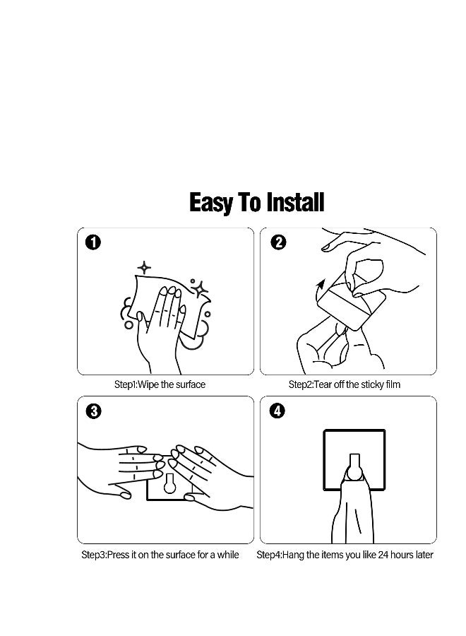 4 Pack Adhesive Hooks, Waterproof Rustproof Removable Hooks, Wall Hangers without Nails Self-Adhesive, Suitable for Bathroom, Kitchen, Door (Black) - Image 5