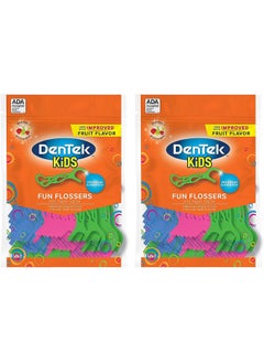 Dentek Kids Fun Flossers Wild Fruit 75Count Floss Picks 2Pack  - Image 1