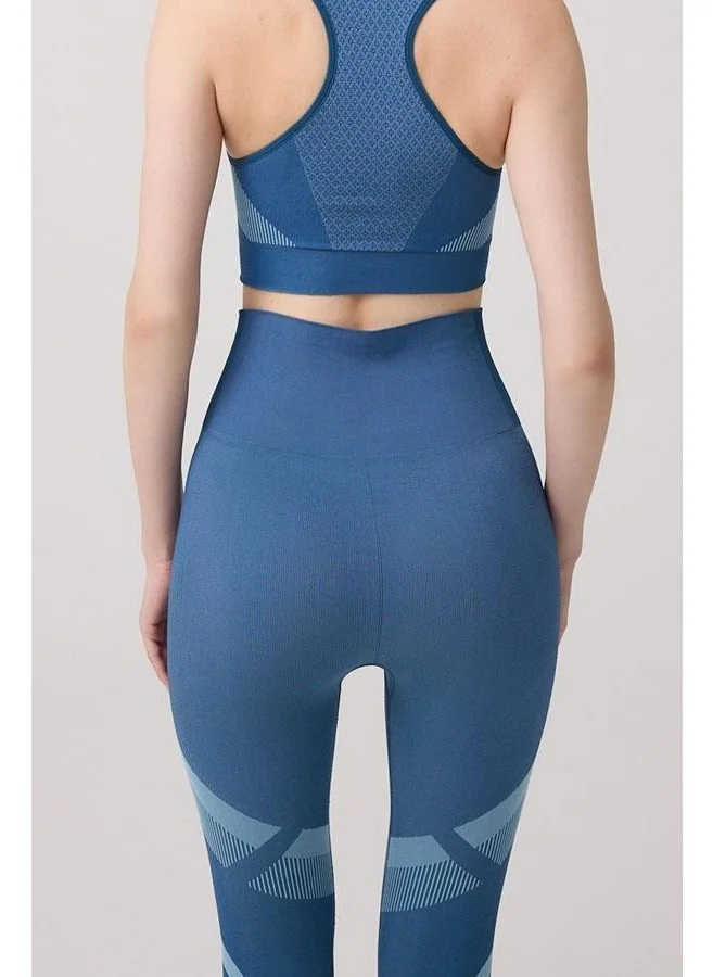 COTTONHILL Seamless Athlete High Waist Women's Blue Leggings