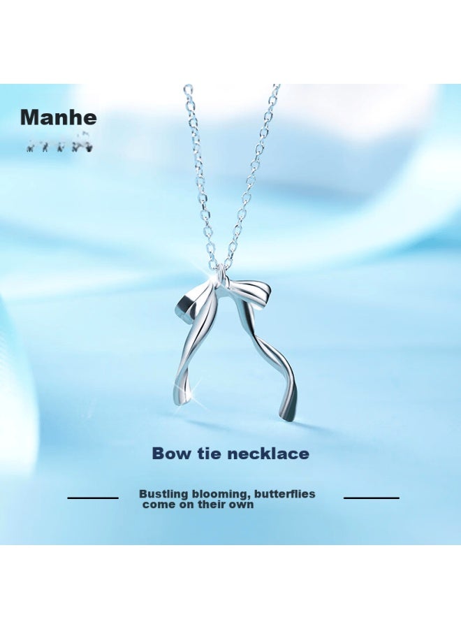 Manhe S999 Sterling Silver Necklace For Women,  New Pendant elry, Practical Birthday Gift For Wife Or Girlfriend - Image 1