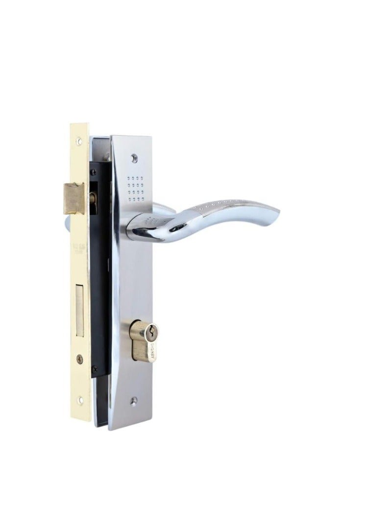 KNP Lever Door Handle Lockset with 3 keys (Silver) is a durable and stylish locking solution for homes, offices, and commercial spaces.
