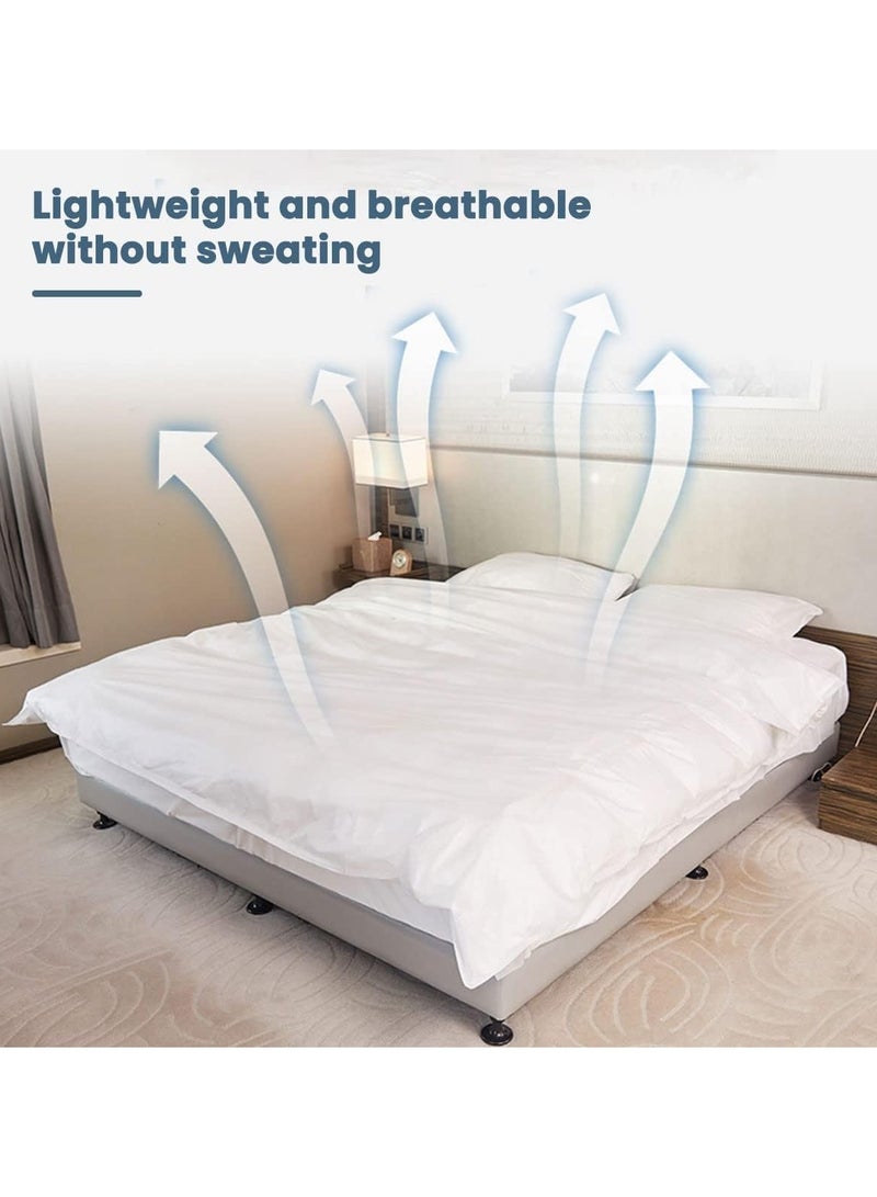 SYOSI Disposable Bed Sheets Fitted Sheet Queen Disposable Travel Sheets For Travel with Quilt Cover and Pillowcase Disposable Bedding Travel Bedding Disposable Sheets 4-piece set - Image 3