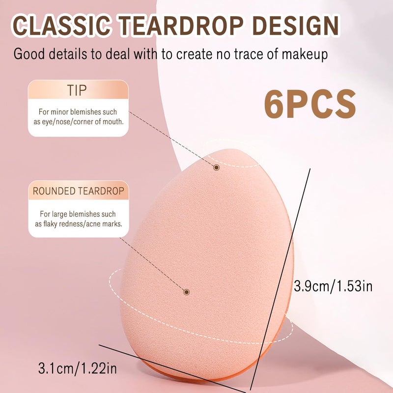 TORMEN 6 Pcs Air Cushion Makeup MINI Triangle Sponges Powder Puff Latex Free Multi Shaped Blender Wet & Dry Beauty Tool Set Suitable for All Cosmetics Foundation BB Cream Blush Powder (Mixed) - Image 2