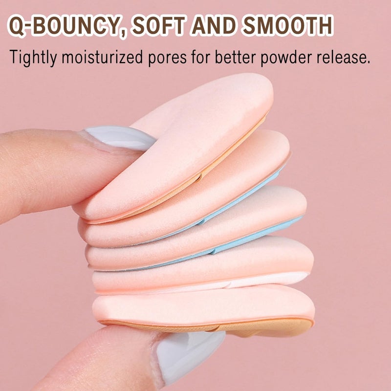 TORMEN 6 Pcs Air Cushion Makeup MINI Triangle Sponges Powder Puff Latex Free Multi Shaped Blender Wet & Dry Beauty Tool Set Suitable for All Cosmetics Foundation BB Cream Blush Powder (Mixed) - Image 5