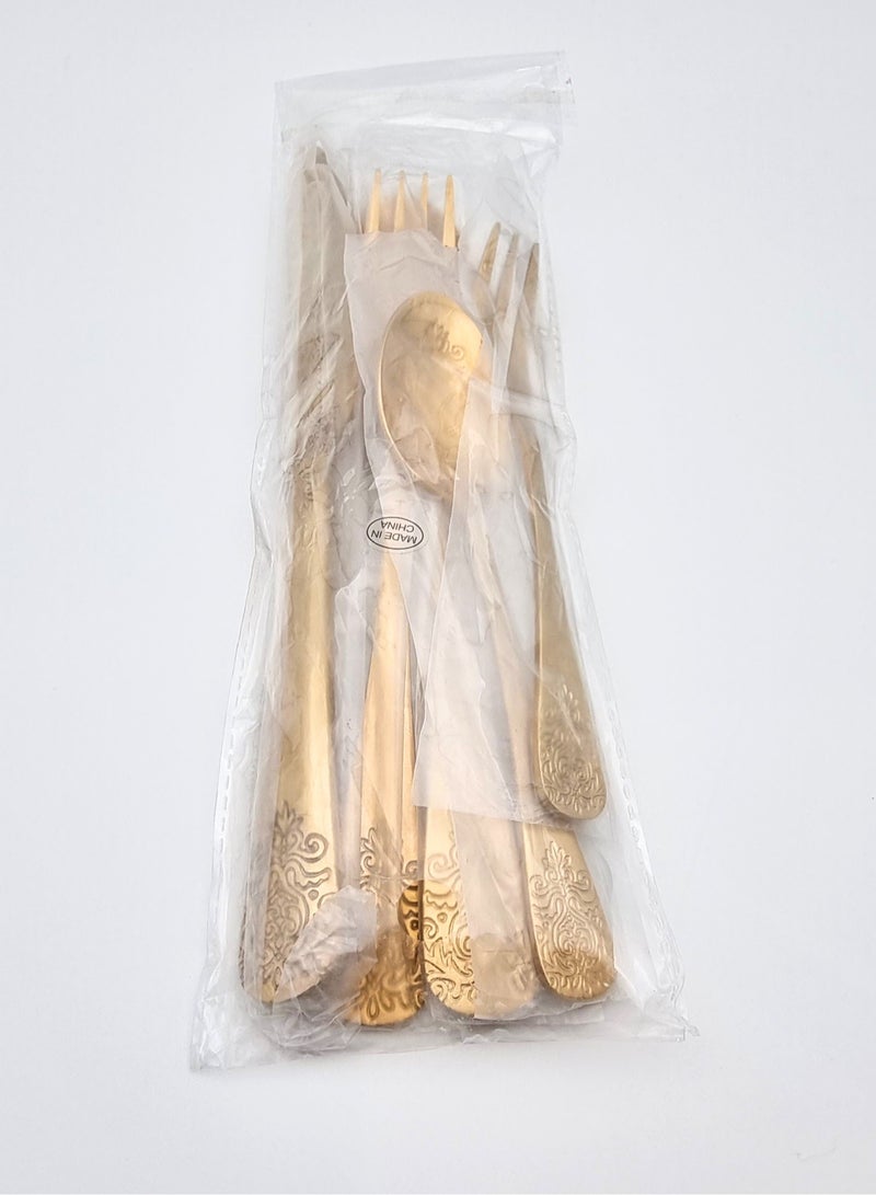Sets Of Golden Forks And Spoons With Distinctive Engravings  - Image 5