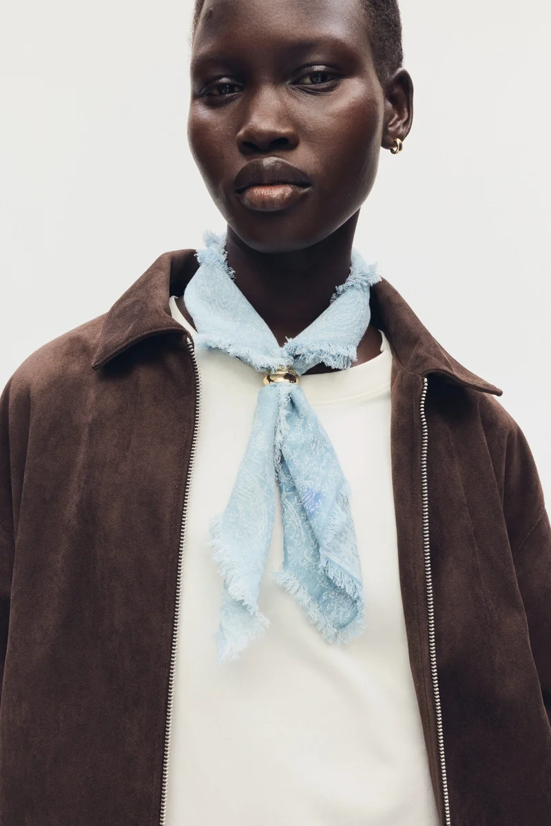 Printed cotton scarf