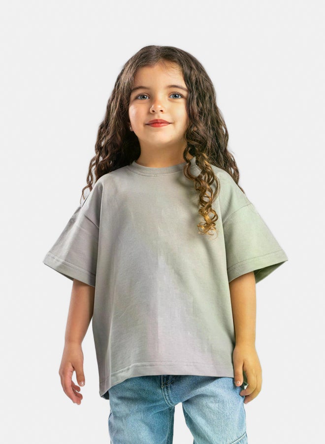 أورغندي تي شيرت باللون الرمادي الفاتح - Image 1