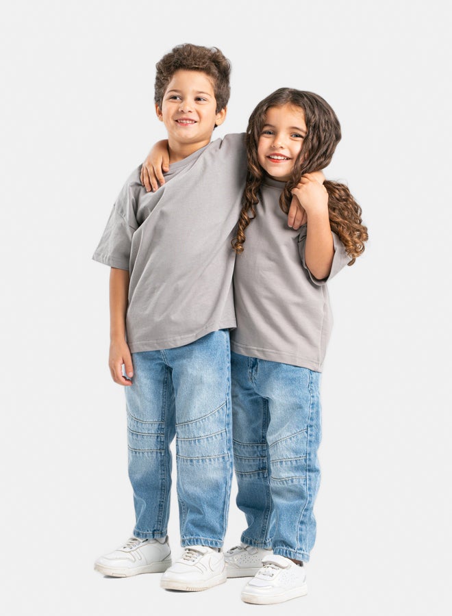 أورغندي تي شيرت باللون الرمادي الفاتح - Image 4