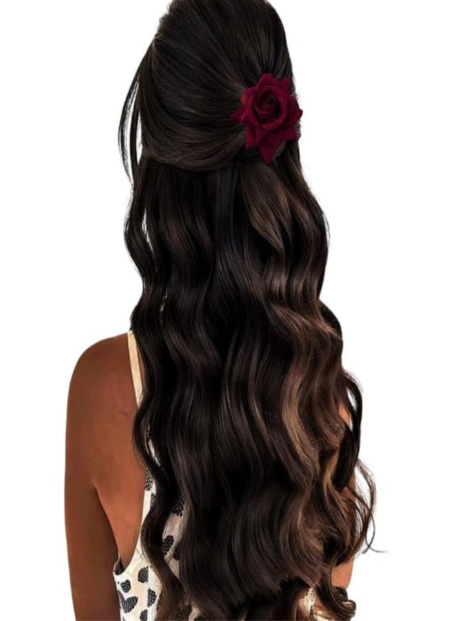 Hair Flare Rose Hair Accessories Combo Pack, 1 Rubber Band, 1 Comb Slide, 1 Hair Clip, 1 Hair Pin_2479_Maroon - Image 4