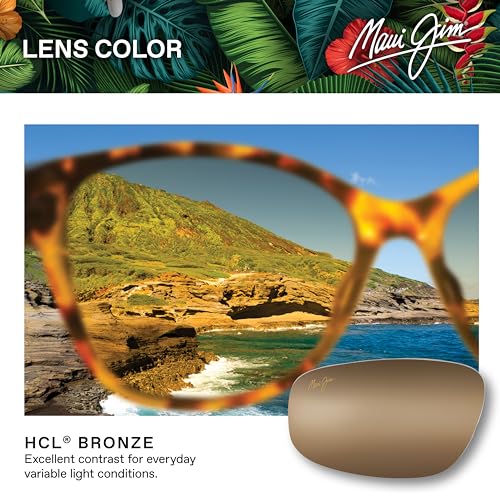 Maui Jim Women's Lotus Polarized Cat Eye Sunglasses, Chocolate Fade/HCL® Bronze, Medium - Image 5