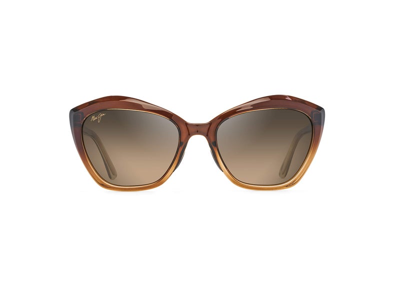 Maui Jim Women's Lotus Polarized Cat Eye Sunglasses, Chocolate Fade/HCL® Bronze, Medium - Image 1