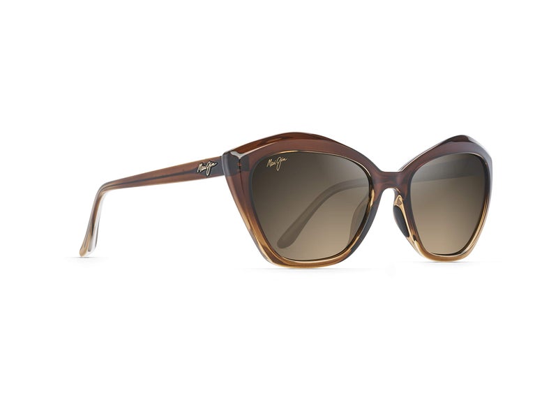 Maui Jim Women's Lotus Polarized Cat Eye Sunglasses, Chocolate Fade/HCL® Bronze, Medium - Image 2