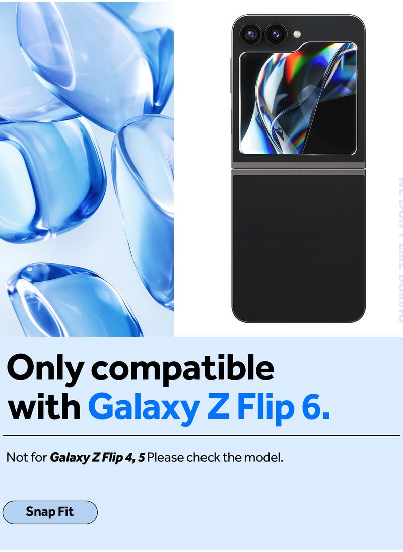 Snap Fit Samsung Galaxy Z Flip 6 Screen Protector Tempered Glass for outer Front Screen Easy Install Tray - [2 PACK]