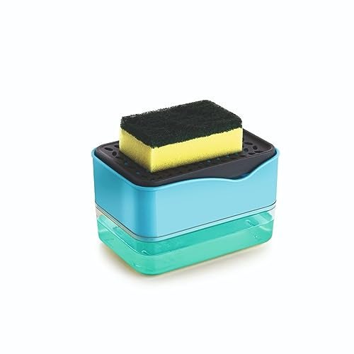 Sparkmate by Crystal Soap Dispenser with Scrub & Sponge Pad - Image 1