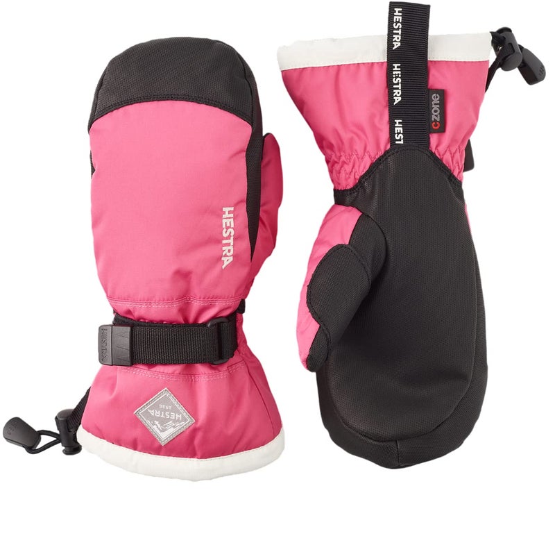 Hestra Ski Mittens for Kids: Waterproof C-Zone Cold Weather Winter Gloves, Fuchsia/Ivory, 6 - Image 1