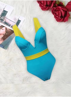 MARGOUN XL Size Women Push Up Bra Neon Bandage Swimwear Bathing Suit Swimming Suit Blue /M0040  - Image 2