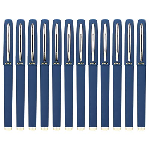BaoKe Gel Ink Pens Rollerball Pens 1.0mm Medium Line, Box of 12 Pack, PC1848 (blue) - Image 1