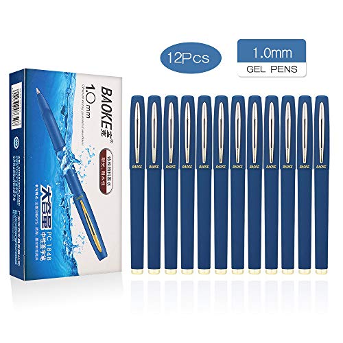 BaoKe Gel Ink Pens Rollerball Pens 1.0mm Medium Line, Box of 12 Pack, PC1848 (blue) - Image 2