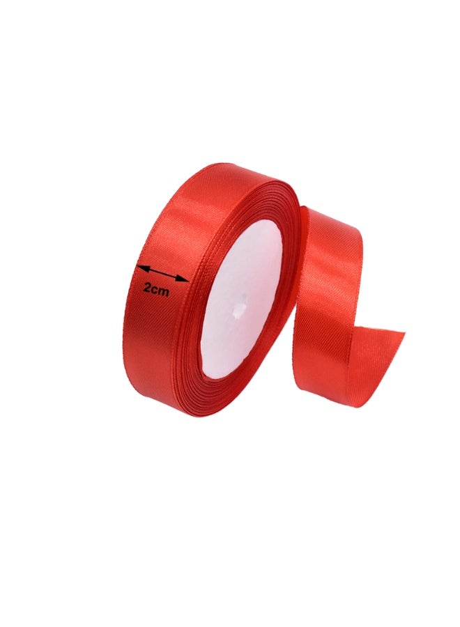 5 Pcs Red Satin Ribbon Double-Faced Satin Ribbons for Flower Bouquet, Gift Wrapping, DIY Crafts, Bridal Shower Wedding Decor - Image 2