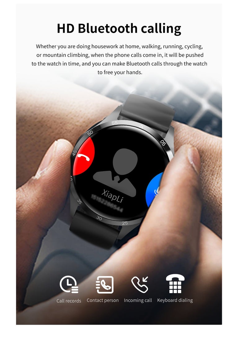 GULFLINK 2024 Round Shape Smart Watch For Men GT4 Pro Blood Oxygen Fitness Tracker Smartwatch- Black and Brown - Image 3