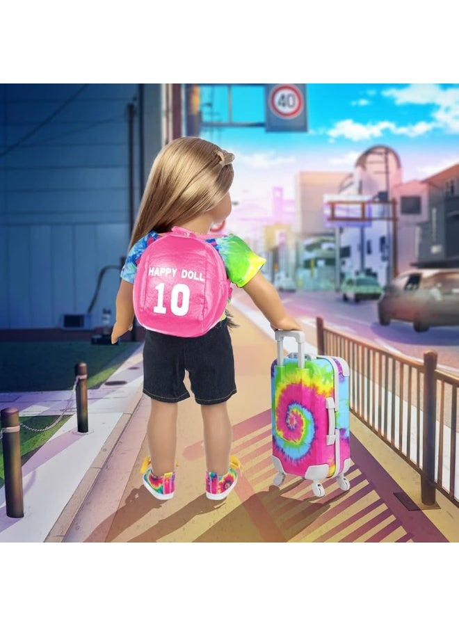 Ecore Fun 23 Pcs 18 inch Girl Doll Accessories Suitcase Travel Luggage Play Set  Girl 18 Doll Travel Carrier Storage Including Suitcase Clothes Shoes Backpack Camera Computer Cell Phone - Image 3