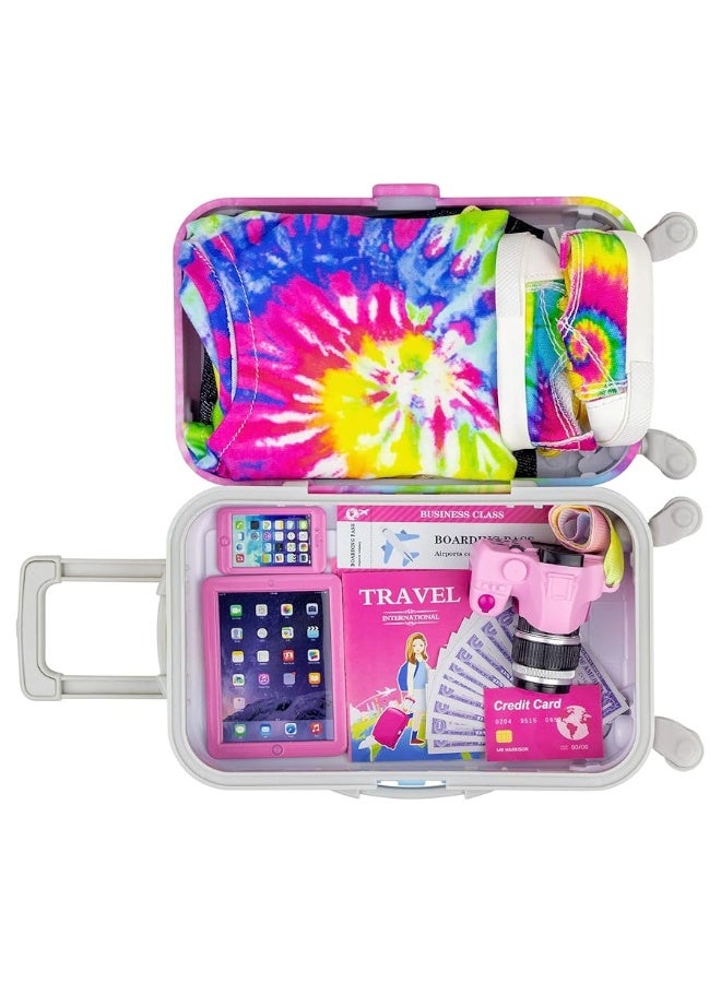 Ecore Fun 23 Pcs 18 inch Girl Doll Accessories Suitcase Travel Luggage Play Set  Girl 18 Doll Travel Carrier Storage Including Suitcase Clothes Shoes Backpack Camera Computer Cell Phone - Image 5