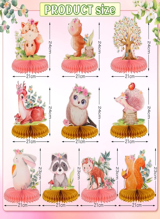 Yexiya 10 Pcs Woodland Animals Honeycomb Centerpieces 3D Table Topper Woodland Baby Shower Decorations for Floral Forest Theme Baby Shower Birthday Party Camping Decor - Image 2