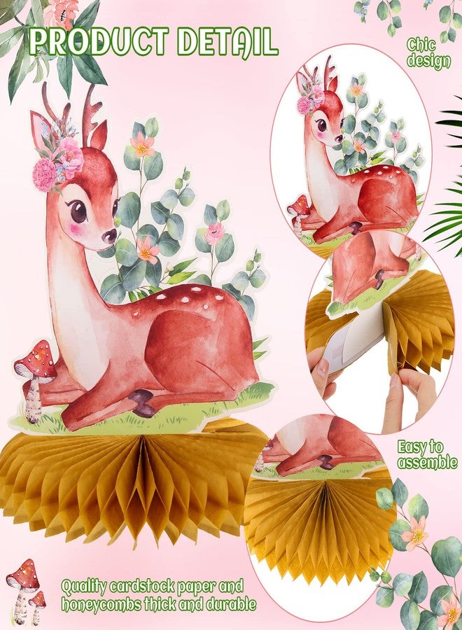 Yexiya 10 Pcs Woodland Animals Honeycomb Centerpieces 3D Table Topper Woodland Baby Shower Decorations for Floral Forest Theme Baby Shower Birthday Party Camping Decor - Image 3