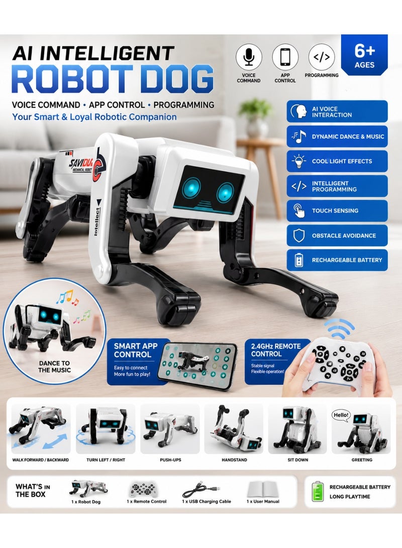 AI Intelligent Smart Robot Dog Toy – Voice Command, Mobile App Remote Control, Language Interaction & Programming - Image 1