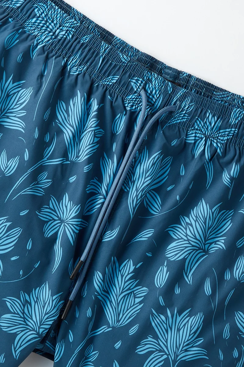 JUNE Men's Regular Fit Patterned Denim Shorts
