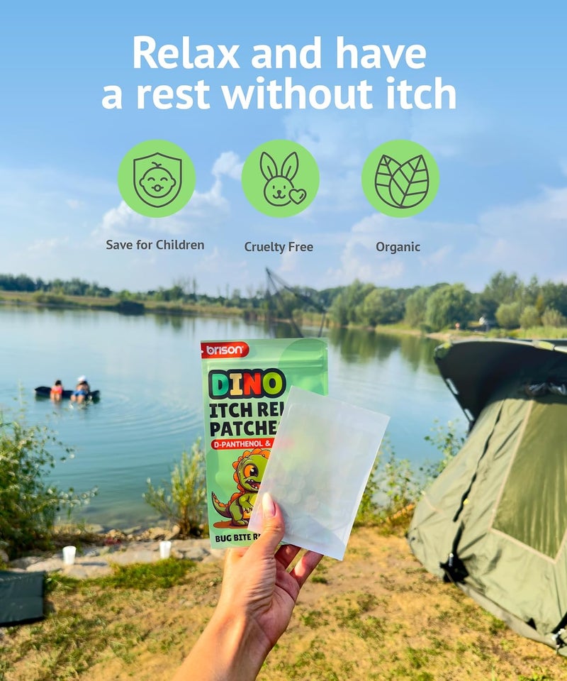 BRISON Itch Relief Patches for Bites Stings 60 pcs Aloe Anti Itch Stickers Natural DPanthenol Formula Indoor Natural Camping Essentials for Kids Adults - Image 5