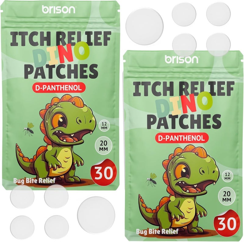 BRISON Itch Relief Patches for Bites Stings 60 pcs Aloe Anti Itch Stickers Natural DPanthenol Formula Indoor Natural Camping Essentials for Kids Adults - Image 1