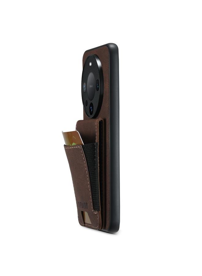 Suteni Case For Huawei Mate 60 Pro+ H03 Litchi Leather Card Bag Stand Back Phone Case - Image 4