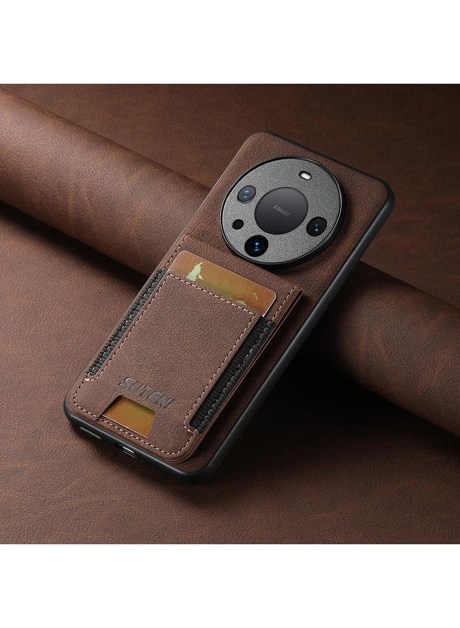 Suteni Case For Huawei Mate 60 Pro+ H03 Litchi Leather Card Bag Stand Back Phone Case - Image 2