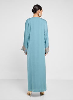 hayas closet Printed Flared Sleeve Abaya  - Image 2