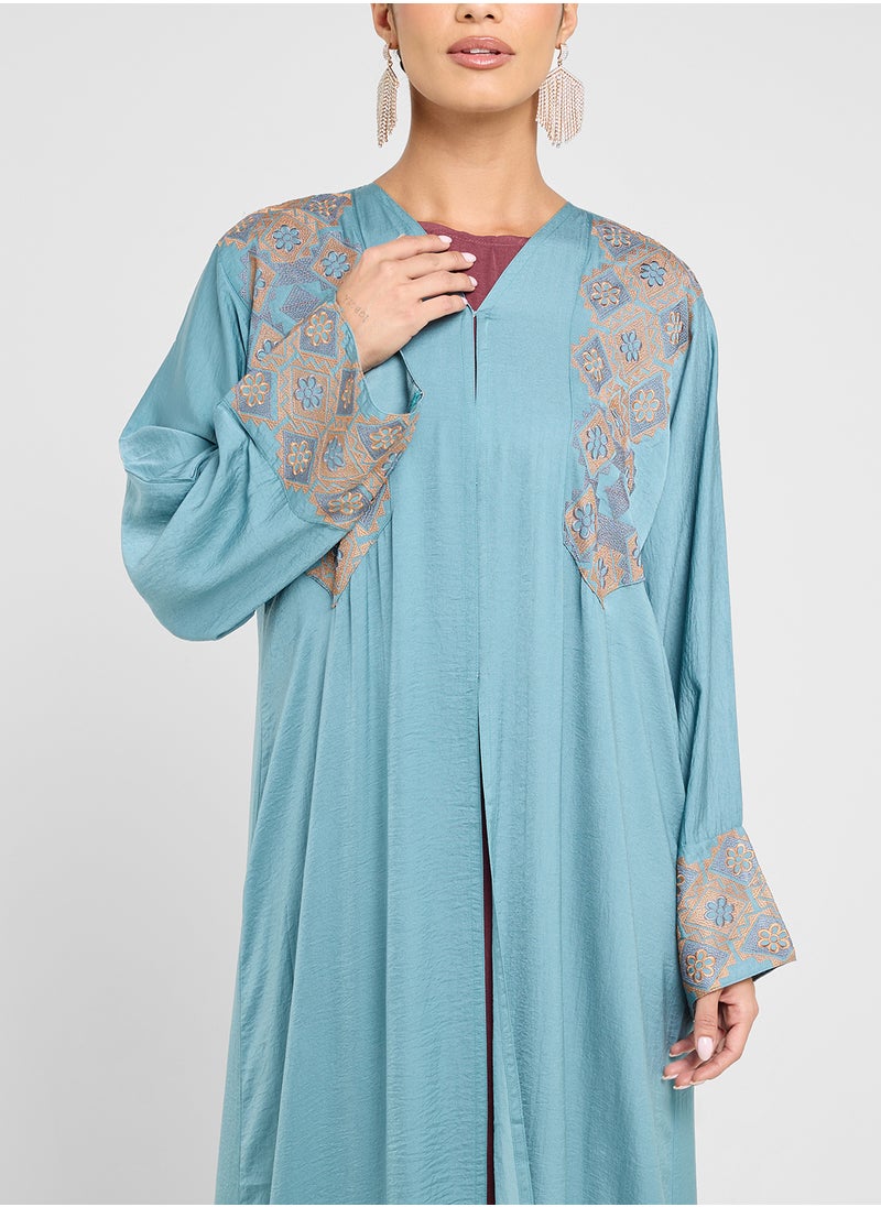 hayas closet Printed Flared Sleeve Abaya  - Image 3
