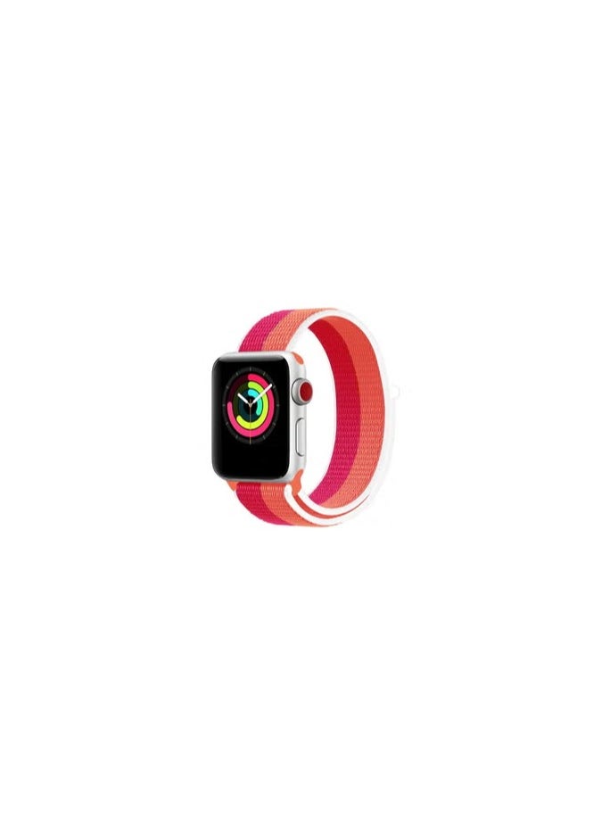 CATANES - Apple Watch 38mm 40mm 41mm Nylon Sport Loop Band Compatible with iWatch Series 7/SE/6/5/4/3/2/1 Orange/Red - Image 1