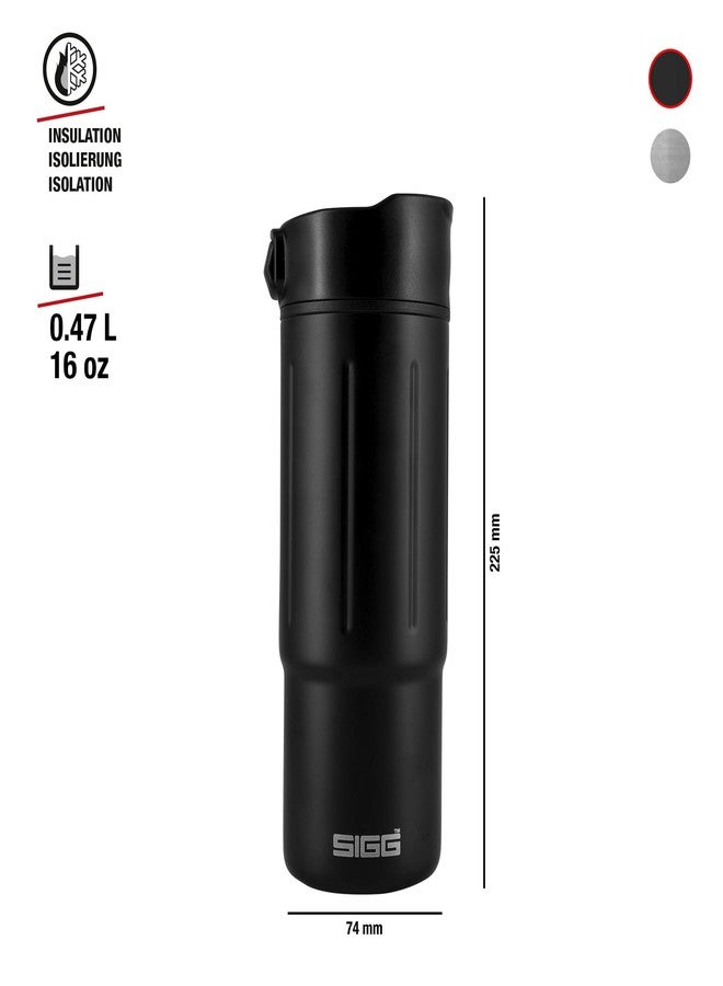 Sigg - Insulated Coffee Cup - Black Travel Mug Gemstone Obsidian - Hot & Cold - Leakproof - BPA Free - 18/8 Stainless Steel - 16 Oz - Image 3