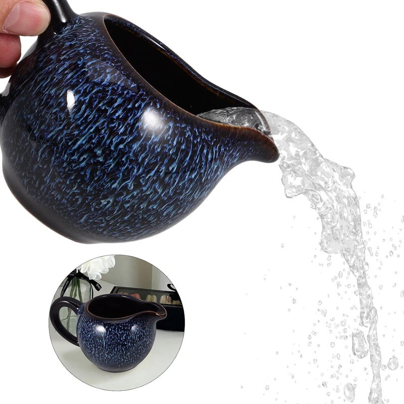 Ceramic Gravy Boat with Handle Small Sauce and Milk Pitcher Porcelain Creamer Jug for Salad Dressing and Coffee Serving at Home Or Café - Image 3