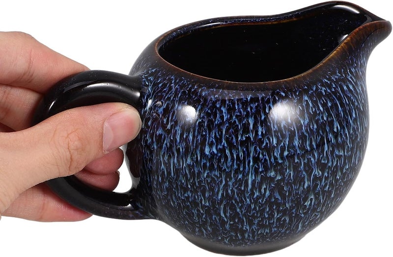 Ceramic Gravy Boat with Handle Small Sauce and Milk Pitcher Porcelain Creamer Jug for Salad Dressing and Coffee Serving at Home Or Café - Image 4
