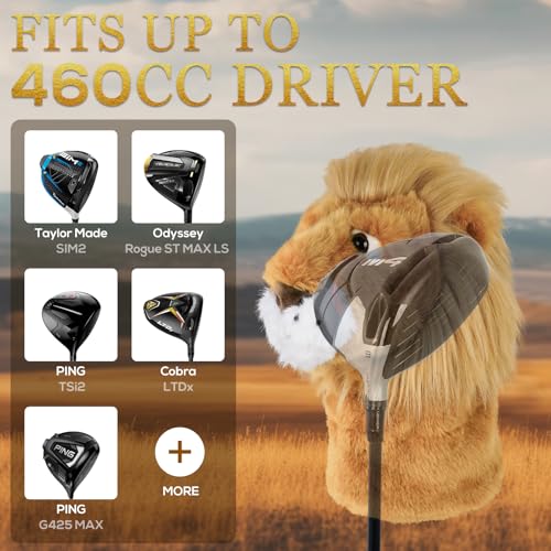 LZFAN Golf Club Covers for Woods and Drivers Funny Driver Headcover Animal Golf Club Head Covers Golf Gifts for Men Women Plush - Image 3