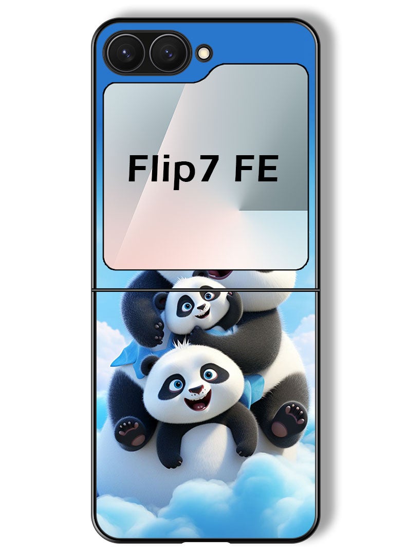 Theodor Case Compatible with Samsung Galaxy Z Flip 7 FE 6.7 Inch Protection Shockproof Bumper Cover Panda 2 - Image 1