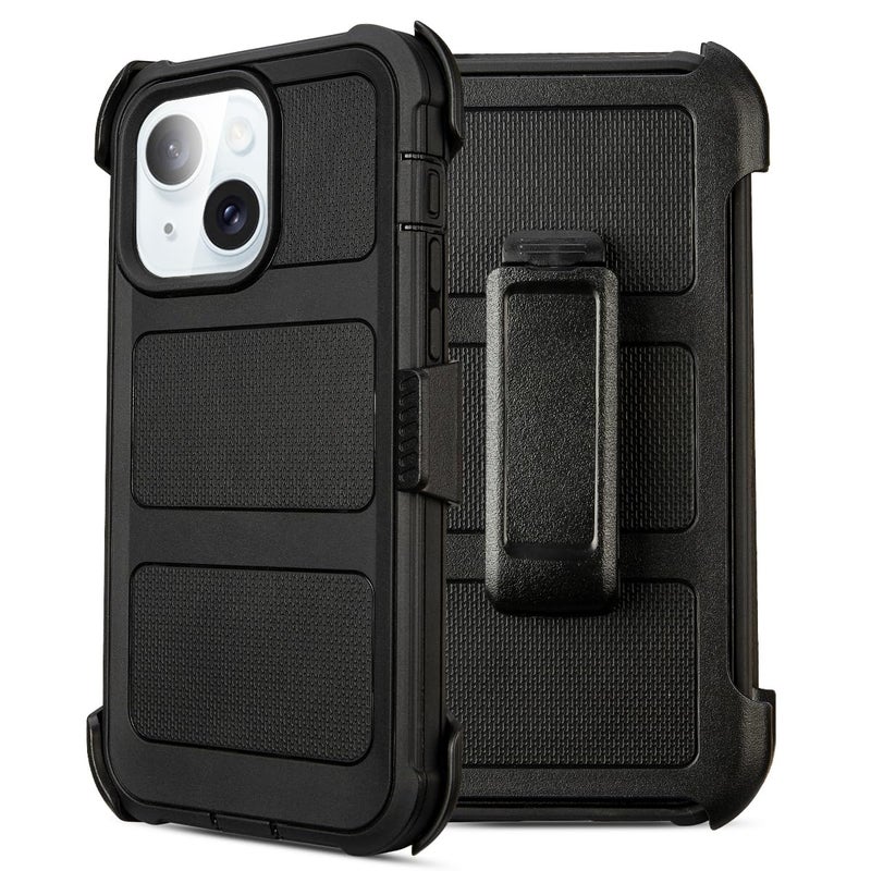 Saiboro Compatible with Defender iPhone 15 Case with Clip,Holster with Kickstand,for Heavy Duty iPhone 15 Phone Case Rugged 2 Layers of Sturdy,Anti-Drop for Phone Case iPhone 15Case Protective(Black) - Image 1
