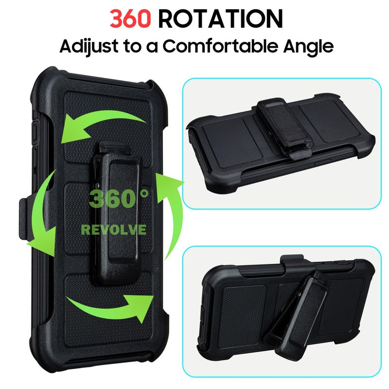 Saiboro Compatible with Defender iPhone 15 Case with Clip,Holster with Kickstand,for Heavy Duty iPhone 15 Phone Case Rugged 2 Layers of Sturdy,Anti-Drop for Phone Case iPhone 15Case Protective(Black) - Image 5