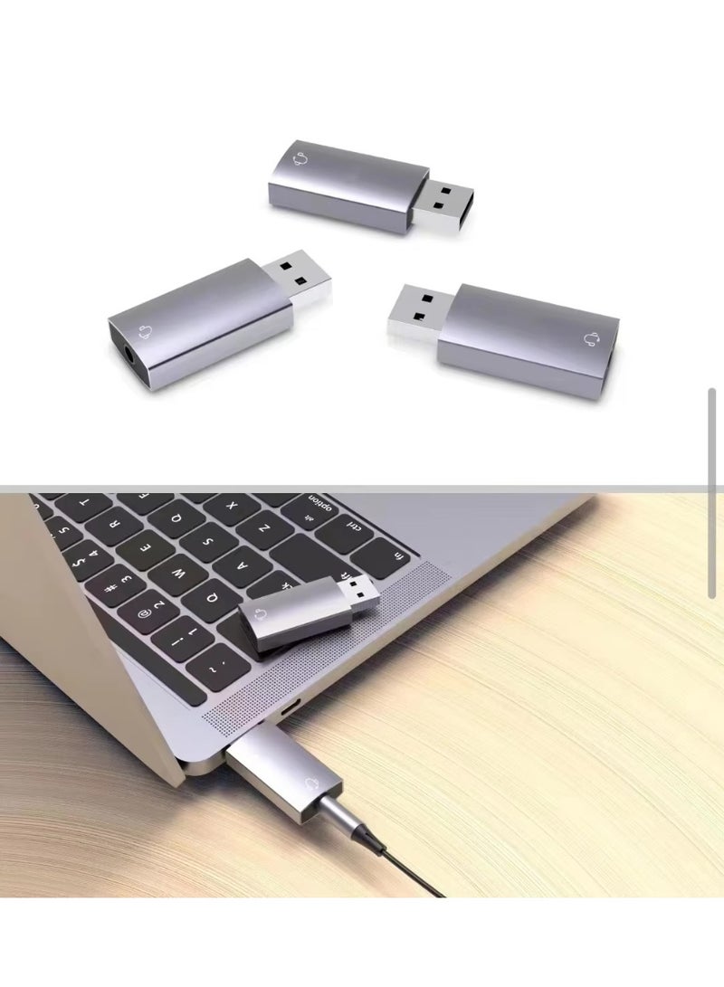 محول صوت USB إلى مقبس 3.5 ملم – بطاقة صوت ستيريو خارجية لتوصيل AUX بسهولة