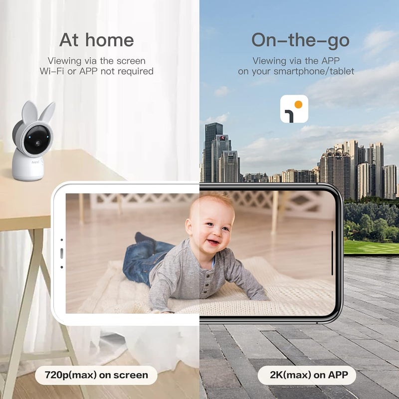 ARENTI Baby Mnitor 3T with 360 View 2K Temp  Humidity Sensor Night Vision  TwoWay Audio - Image 3