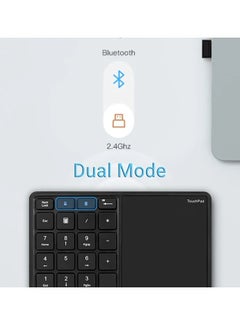 Generic 2.4G Wireless Numeric Keypad with Touchpad, 22 Keys Portable Bluetooth Number Pad, Financial Accounting USB C Rechargeable Number KeyboardBlack  - Image 2