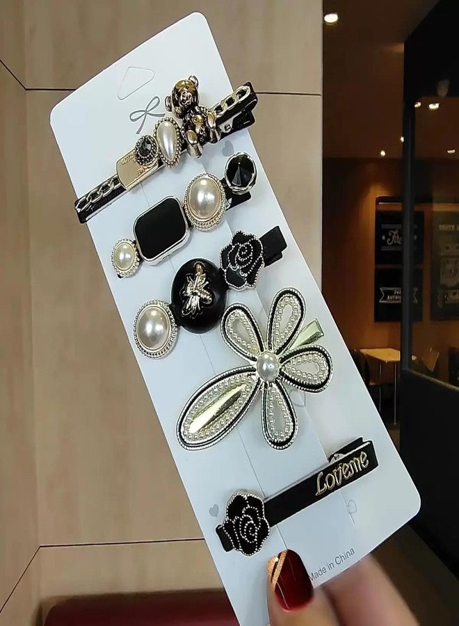 FRYIO Korean Hair Clips for Women & Girls- Pearl & Rhinestone Stylish Hair Accessories Pack of 11 Fashion Metal Hair Pins for Women & Girls - Image 5