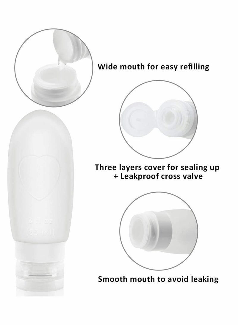 KASTWAVE Travel Bottles Transparent Leakproof Silicone Refillable Travel Containers Squeezable Travel Tube Sets, Portable Travel Bottles, Cosmetic Containers for Shampoo Lotion Soap, 4 Pack - Image 4