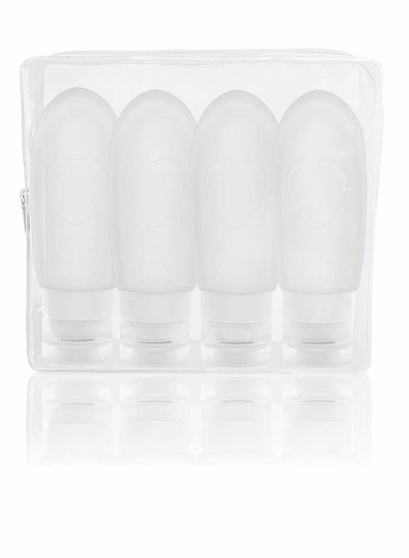 KASTWAVE Travel Bottles Transparent Leakproof Silicone Refillable Travel Containers Squeezable Travel Tube Sets, Portable Travel Bottles, Cosmetic Containers for Shampoo Lotion Soap, 4 Pack - Image 3